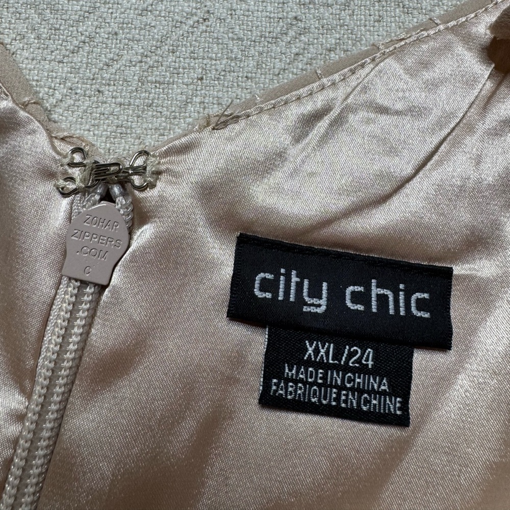 City Chic Tender Kiss Blush Pink Beaded Ballet Tutu Midi Dress w Cape 24 - Picture 8 of 9
